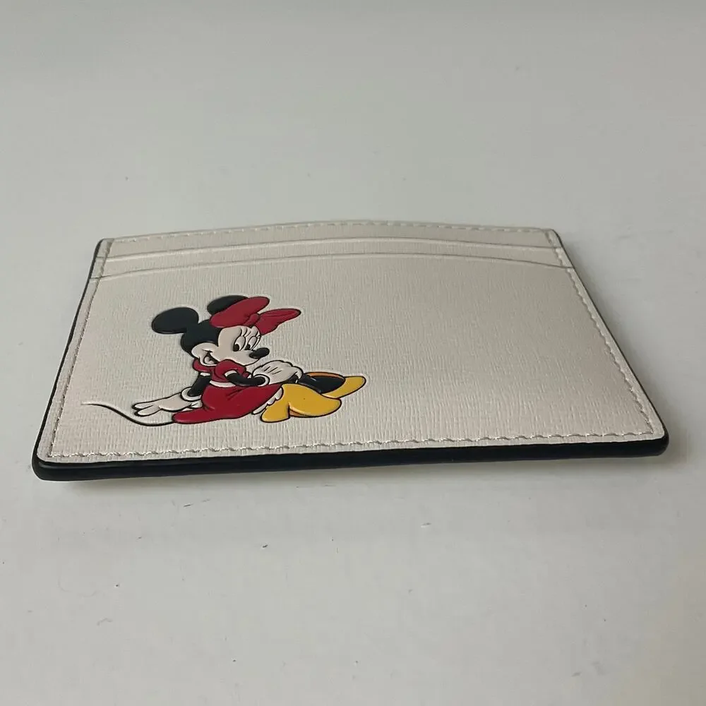 Disney X Kate Spade Card Holder Minnie Mouse Textured Leather Cream 4" x 3" - Picture 4 of 11
